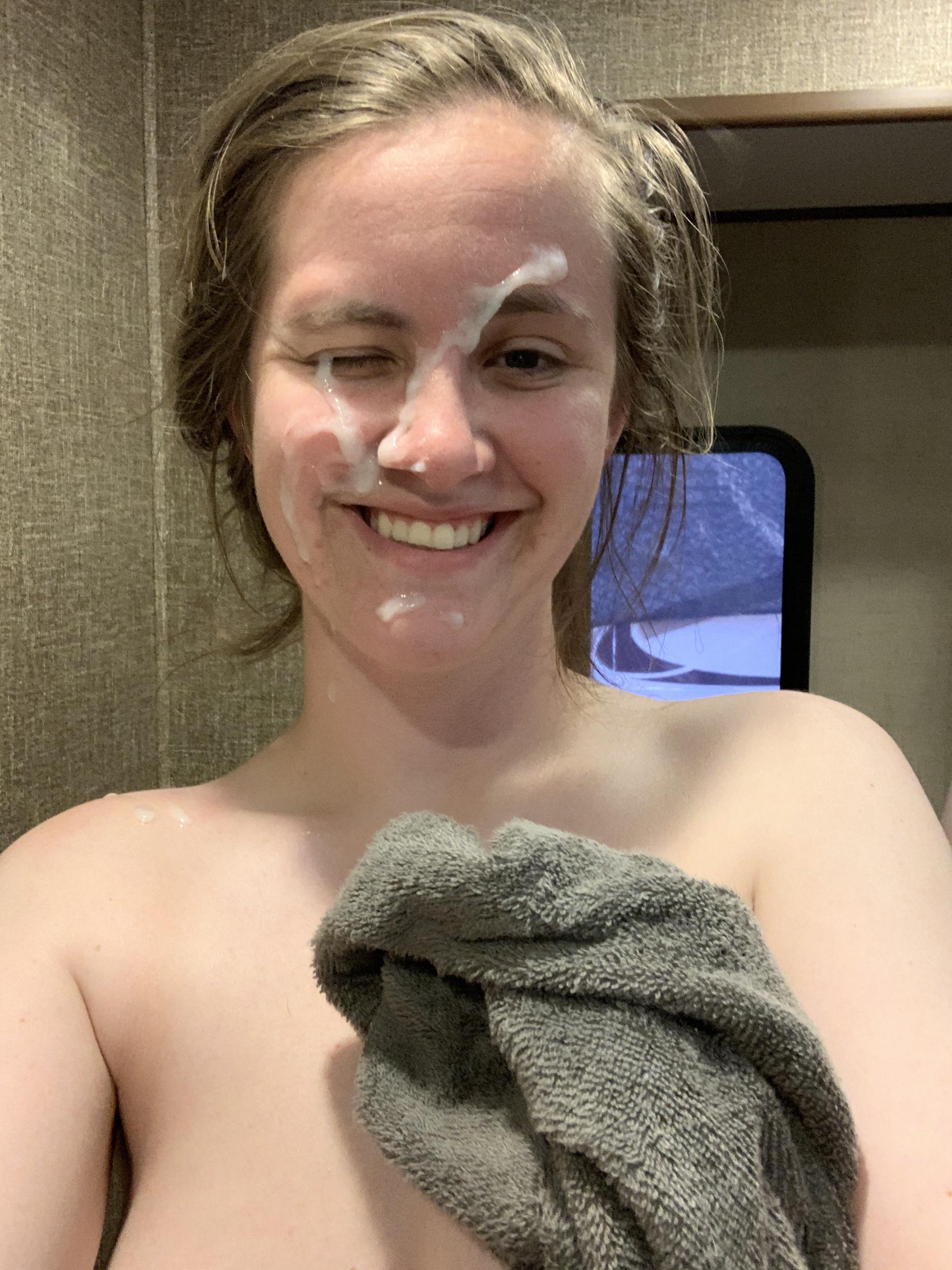 Cumshot facial -Sperm dripping — 60