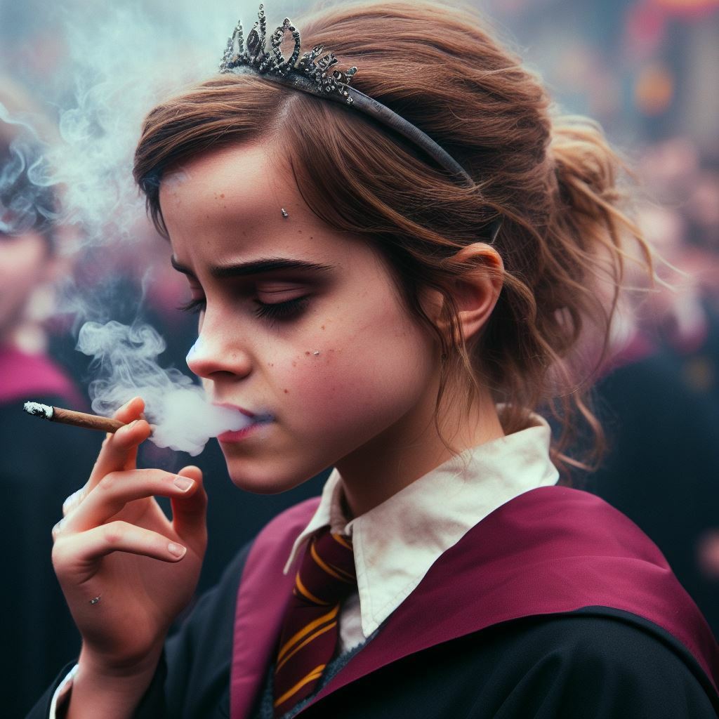 Emma Watson - Hermione - Smoking Fetish AI Art — 29