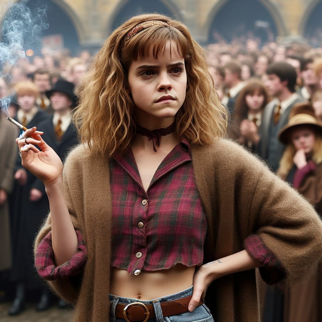 Emma Watson - Hermione - Smoking Fetish AI Art — 18
